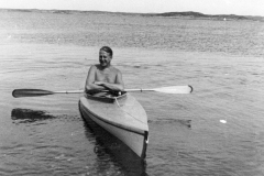 Gösta Nystroem i sin kanot 1938, Särö